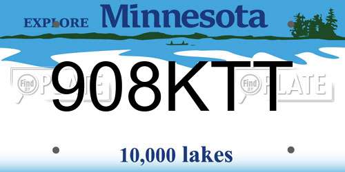 908KTT Minnesota License Plate