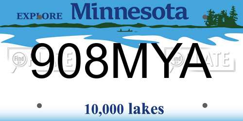 908MYA Minnesota License Plate