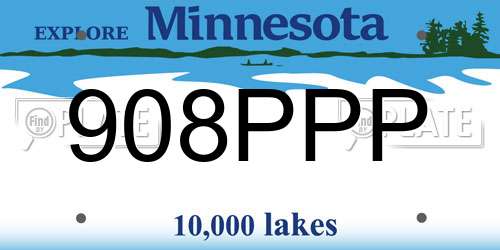 908PPP Minnesota License Plate