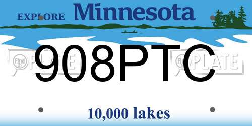 908PTC Minnesota License Plate