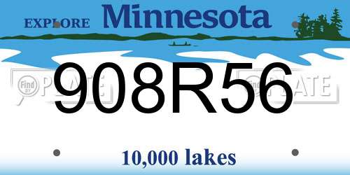 908R56 Minnesota License Plate