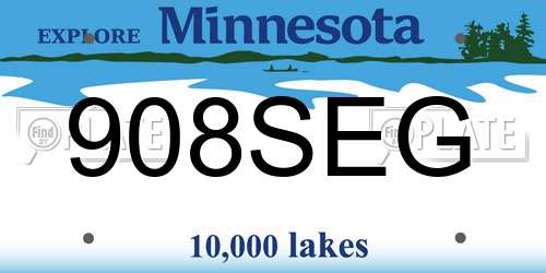 908SEG Minnesota License Plate