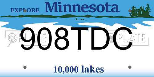 908TDC Minnesota License Plate
