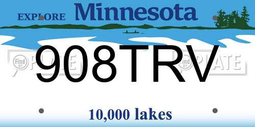 908TRV Minnesota License Plate