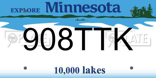 908TTK Minnesota License Plate