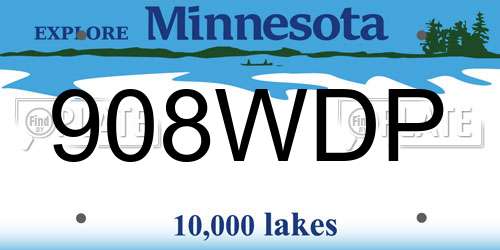 908WDP Minnesota License Plate