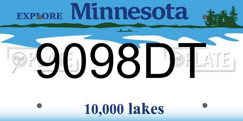 9098DT Minnesota License Plate
