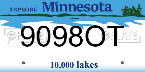9098OT Minnesota License Plate
