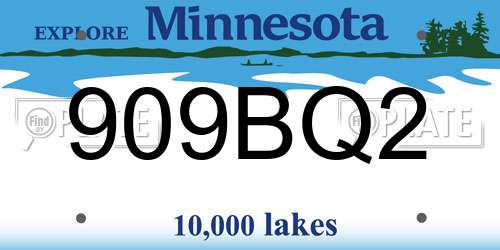 909BQ2 Minnesota License Plate