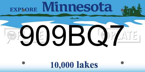 909BQ7 Minnesota License Plate