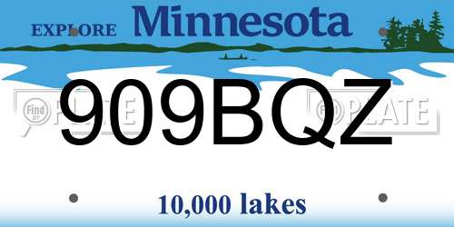 909BQZ Minnesota License Plate