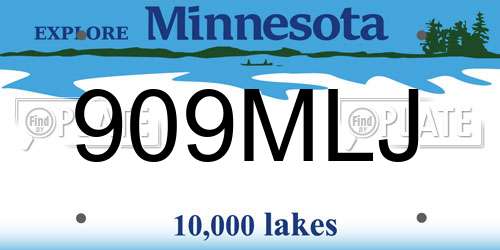 909MLJ Minnesota License Plate