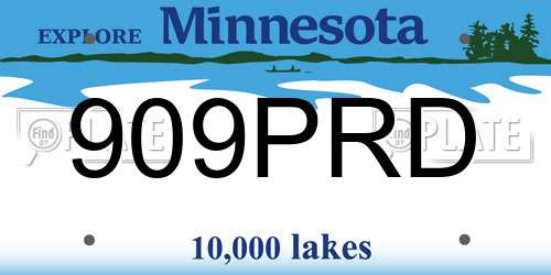 909PRD Minnesota License Plate
