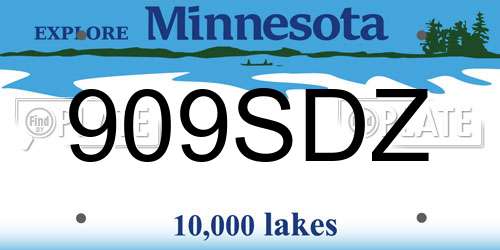 909SDZ Minnesota License Plate