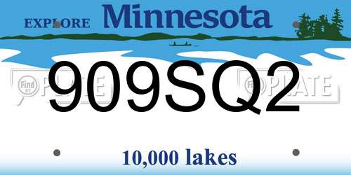909SQ2 Minnesota License Plate