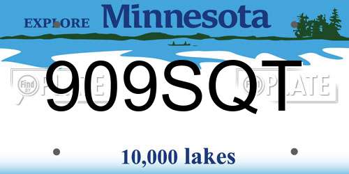 909SQT Minnesota License Plate