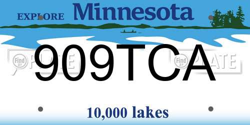 909TCA Minnesota License Plate