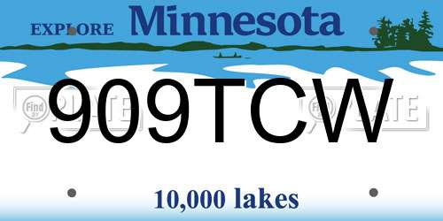 909TCW Minnesota License Plate