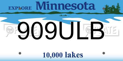 909ULB Minnesota License Plate