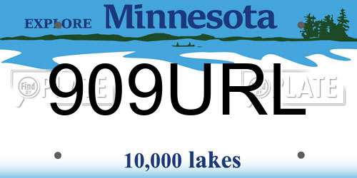 909URL Minnesota License Plate