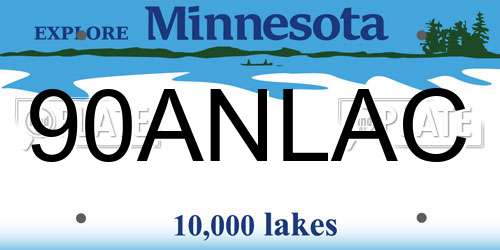 90ANLAC Minnesota License Plate