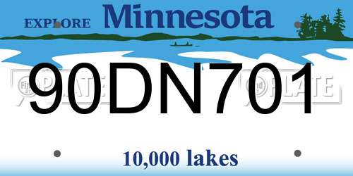90DN701 Minnesota License Plate