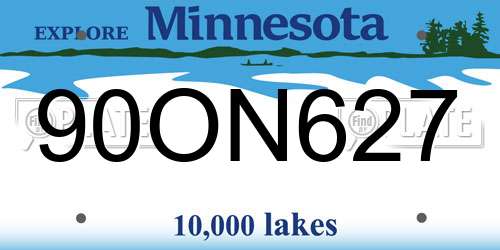 90ON627 Minnesota License Plate