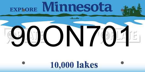 90ON701 Minnesota License Plate