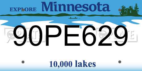 90PE629 Minnesota License Plate