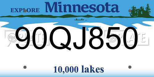 90QJ850 Minnesota License Plate