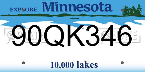 90QK346 Minnesota License Plate