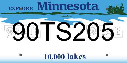 90TS205 Minnesota License Plate