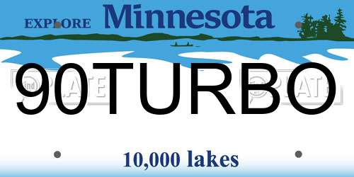 90TURBO Minnesota License Plate