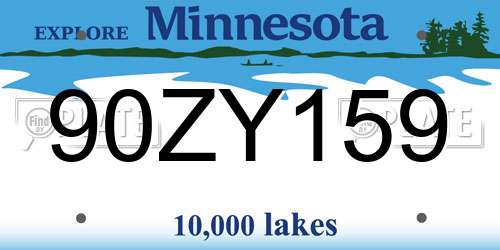90ZY159 Minnesota License Plate