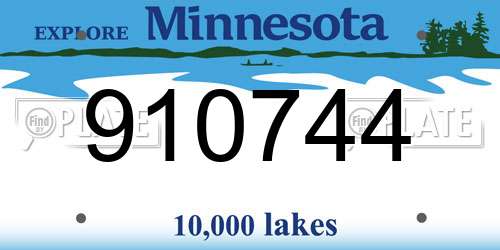 910744 Minnesota License Plate