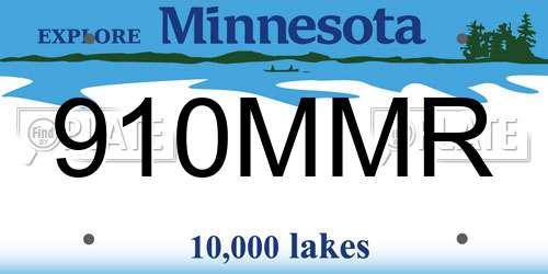 910MMR Minnesota License Plate