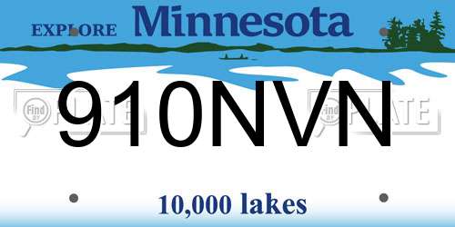 910NVN Minnesota License Plate