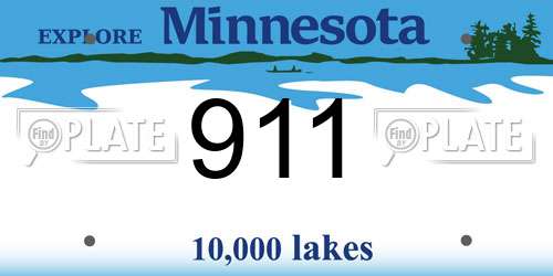 911 Minnesota License Plate