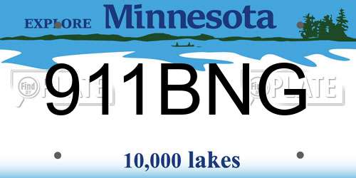 911BNG Minnesota License Plate