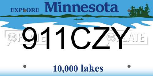 911CZY Minnesota License Plate