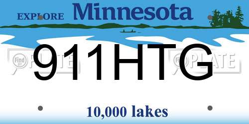 911HTG Minnesota License Plate