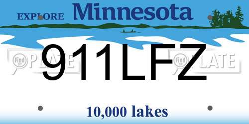 911LFZ Minnesota License Plate