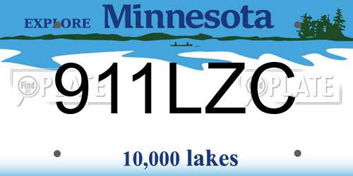 911LZC Minnesota License Plate