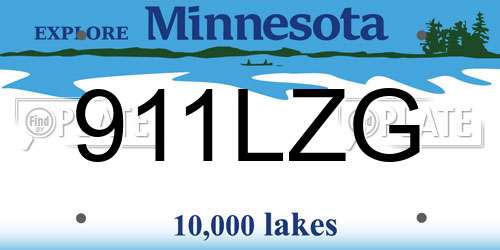 911LZG Minnesota License Plate