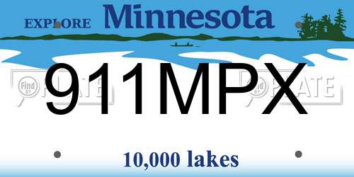 911MPX Minnesota License Plate