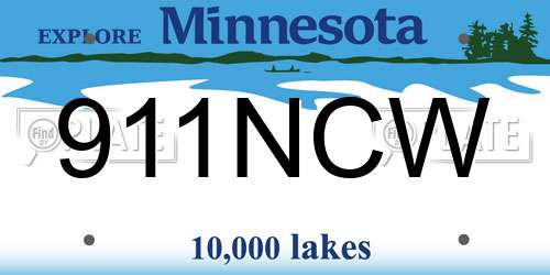 911NCW Minnesota License Plate