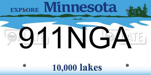 911NGA Minnesota License Plate