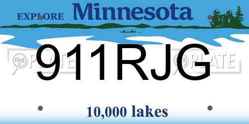 911RJG Minnesota License Plate