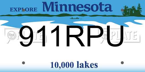 911RPU Minnesota License Plate
