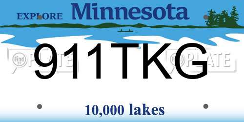 911TKG Minnesota License Plate